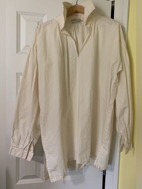 Natural Cotton Work Shirt S Historical jas. Townsend & Son Collar Single Button